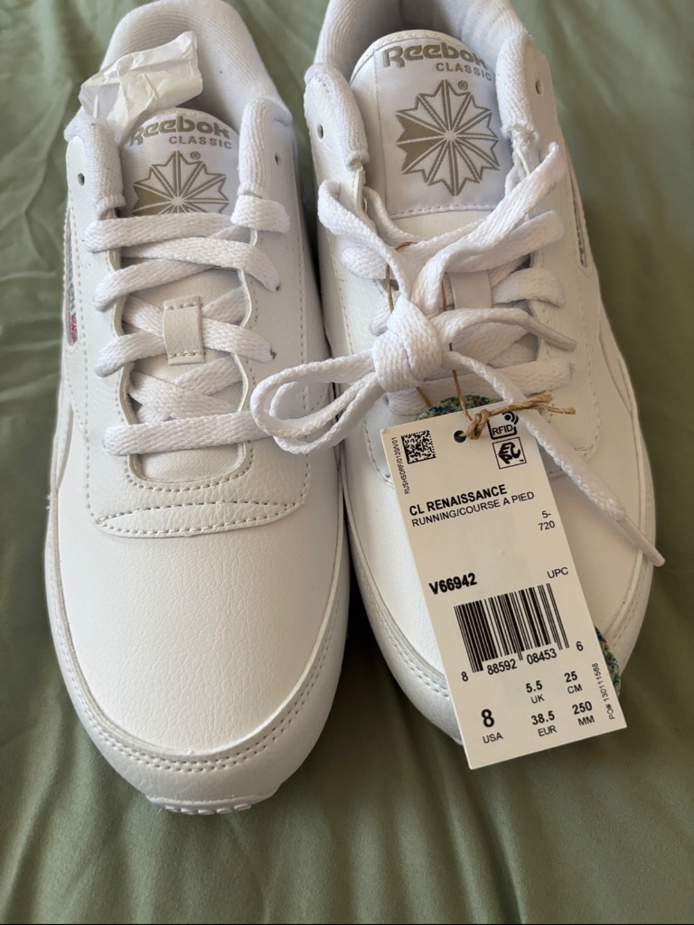 Reebok White Low-Top Leather Sneakers - Picture 8 of 9